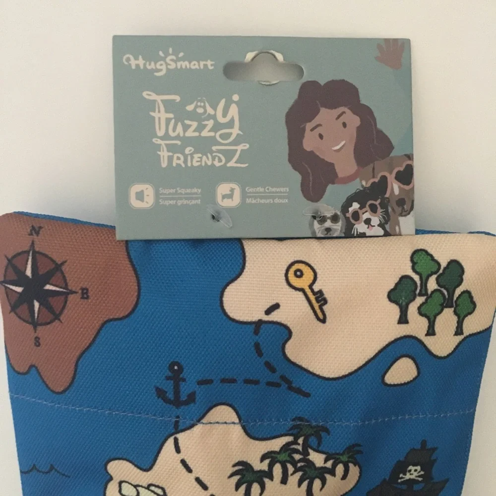 Dog Toy Treasure Map with 4 Squeakers NEW | Fuzzy Friendz